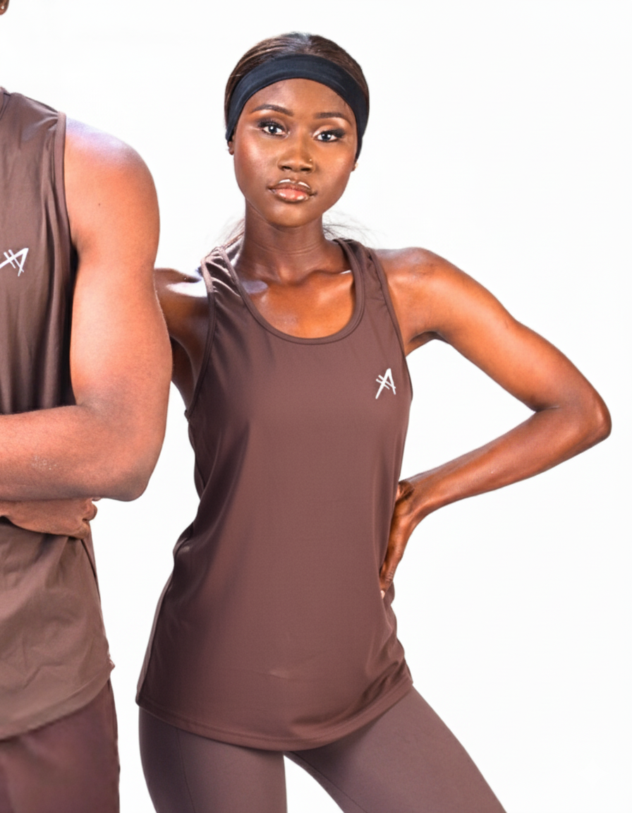 Women's Training Tank Top - Brown