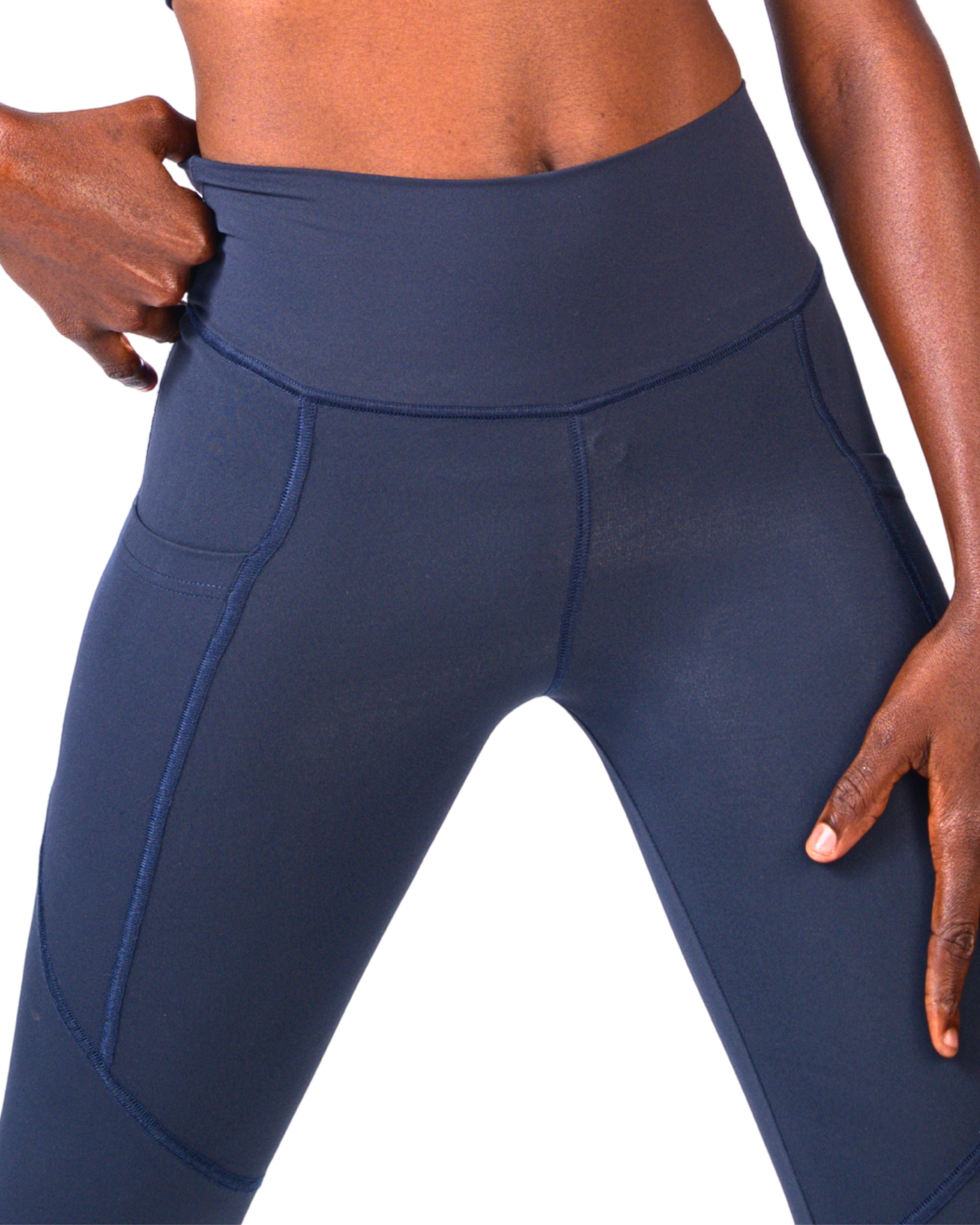 Full-Length Women's Training Leggings - Navy Blue