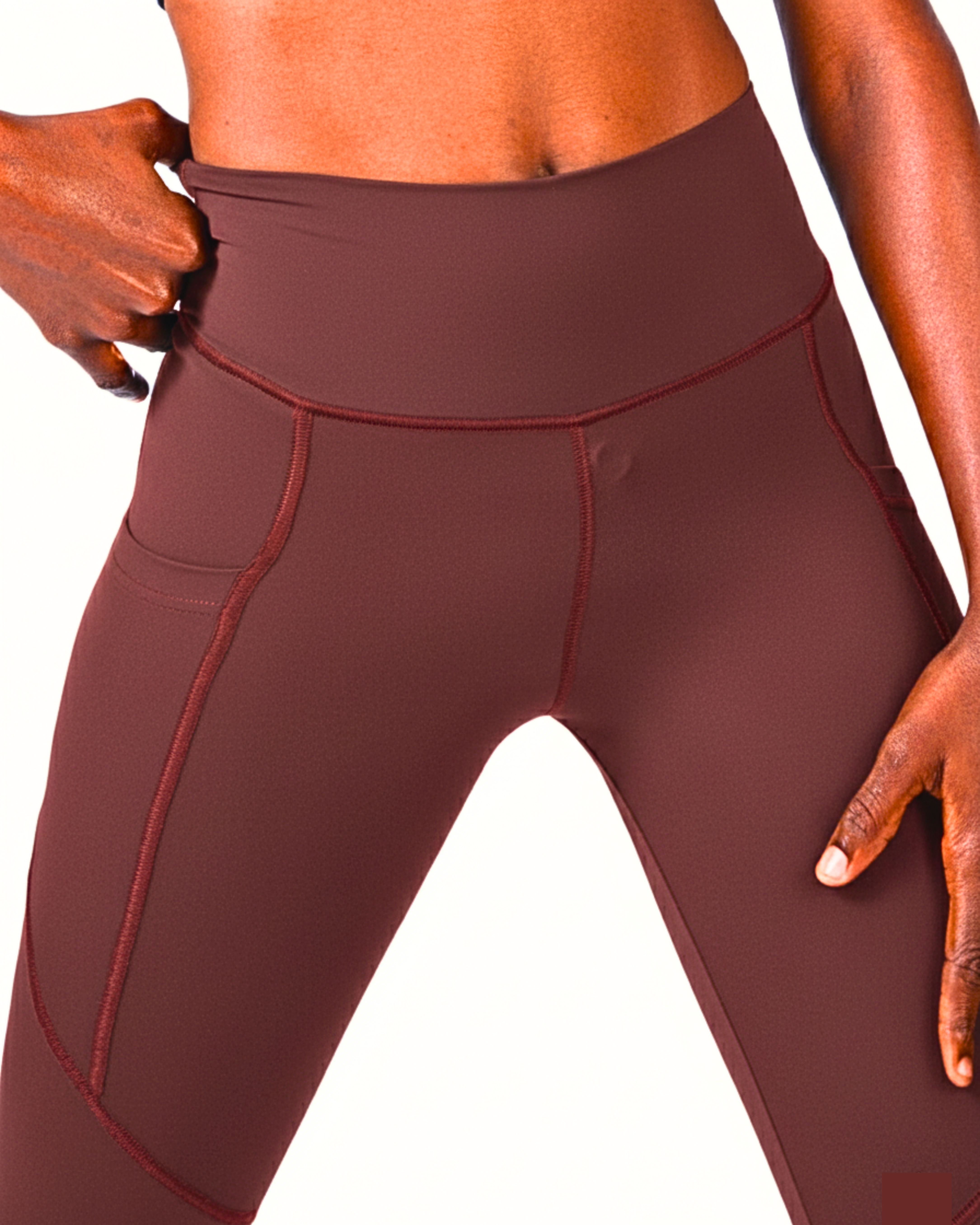 Full-Length Women's Training Leggings - Brown